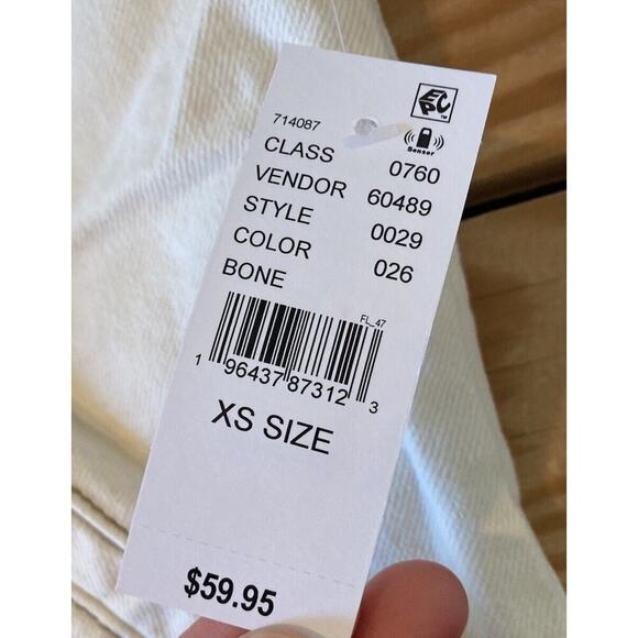 NWT $59.95 PacSun Full Zip Denim Jacket Size XS Women’s White - Picture 5 of 8